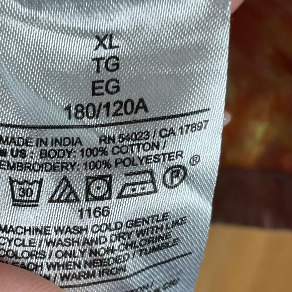 handmade tie dyed men's short sleeve camp shirt desert tones star sunburst - Picture 5 of 10